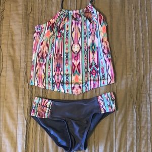 Little Girls Size M Multi Color Tankini